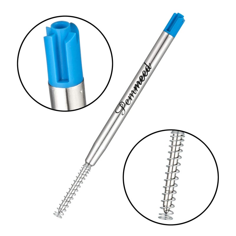 Penneed Ballpoint Pen Refills with Spring for Penneed B5/B6/B8 Pen, Parker Waterman Compatible Ballpoint Pen Refills Twist Action Medium Point 1.0mm Pack of 10(Blue Ink) - Image 3